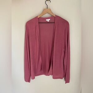 J. Jill Mauve Open Front Cardigan‎ Size Large